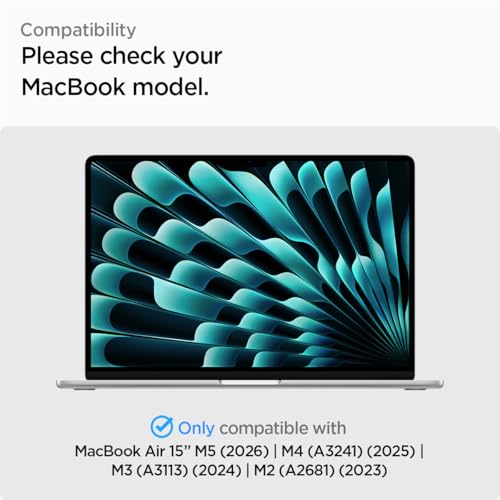 Spigen for MacBook Air 15 inch Case M5 (2026), MacBook Air 15 inch M4/M3/M2 (2025-2022), Thin Fit, Air Skin Transparent Protective Hard Shell Case Cover, A3448 A3241 A3114 A2941, Crystal Clear - color: Crystal Clear, size: MacBook Air 15" M5/M4/M3/M2 (202