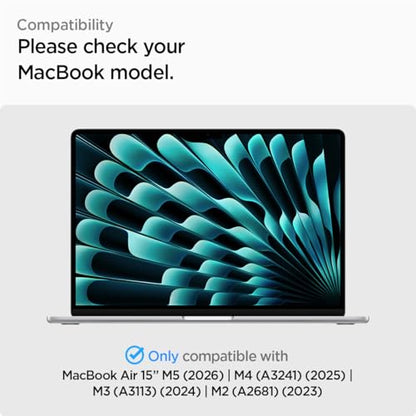 Spigen for MacBook Air 15 inch Case M5 (2026), MacBook Air 15 inch M4/M3/M2 (2025-2022), Thin Fit, Air Skin Transparent Protective Hard Shell Case Cover, A3448 A3241 A3114 A2941, Crystal Clear - color: Crystal Clear, size: MacBook Air 15" M5/M4/M3/M2 (202