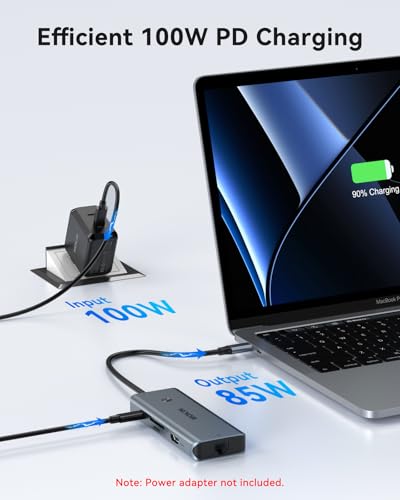 MOKiN USB C Hub for MacBook Pro/Air, Mac Dongle with USB C HDMI Adapter | 8 in 1 Macbook Adapter with 3 USB Port,USB C to HDMI, USB C to RJ45 Ethernet, 100W PD Charging, SD/microSD, Hub for MacBook