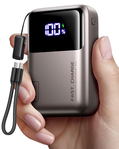 INIU 20000mAh Laptop Power Bank, Ultra Compact 65W PD Dual Fast Charging Portable Charger, Flight-Safe Battery Pack with USB C Cable for Travel, Camping, LongTrip, Businiess, Metallic Coffee - color: Metallic Coffee