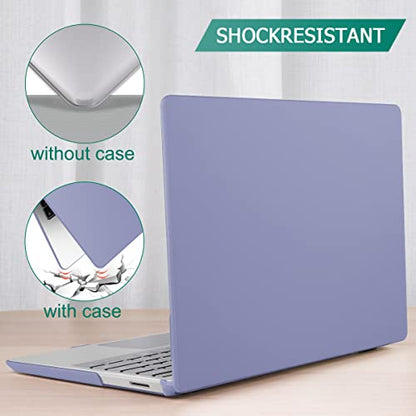 May Chen Compatible with Microsoft Surface Laptop Go 3 Go 2 Go 1 12.4 Inch Model 1943 2013 (2023 2022 2020 Release), Plastic Hard Shell Case with Screen Protector + Keyboard Cover, Lavender Gray - color: Lavender Gray
