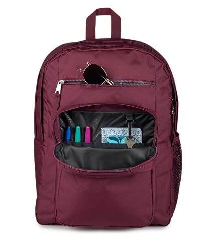 JanSport Laptop Backpack - Computer Bag with 2 Compartments, Ergonomic Shoulder Straps, 15” Laptop Sleeve, Haul Handle - Cherry Lacquer - color: Cherry Lacquer