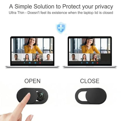 3/6 Pack Webcam Cover Slide for Laptop, Tablet, Mobile Phone - 0.02 Inch Ultra-Thin, Anti-peep Lens, Sliding Blocker (Black,6 PCS) - color: Black, size: 6 PCS
