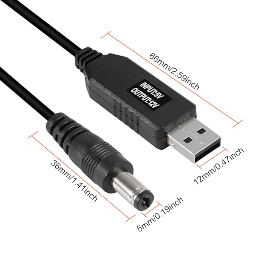 AITRIP 10pcs/Set DC 5.5X 2.1mm Female Right Angle Jack Plug Adapter Connectors to Universal Male Plug Power Adaptor with USB to DC Power Cable 5V to 12V Boost Converter for Laptop Notebook - color: 10-in-1