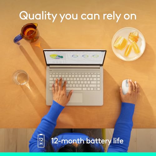 Logitech M196 Compact Ambidextrous Bluetooth Wireless Mouse - Off White | Bluetooth connectivity, no USB receiver, quiet clicks, 3 non-customizable buttons, 12-month battery life, PC Mac compatible - color: White