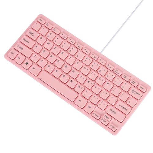 MCSaite Mini Wired Pink Keyboard - with Keyboard Cover Computer keypad for Laptop MAC Windows 10/8 / 7 / Vista/XP (Pink+Keyboard Film)
