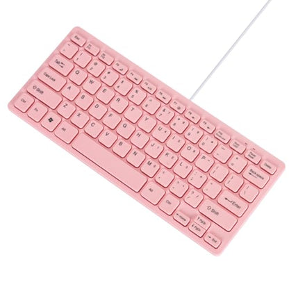 MCSaite Mini Wired Pink Keyboard - with Keyboard Cover Computer keypad for Laptop MAC Windows 10/8 / 7 / Vista/XP (Pink+Keyboard Film)