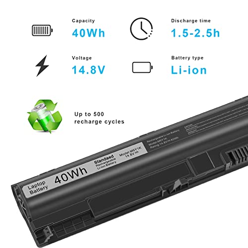 M5Y1K Laptop Battery for Dell Inspiron 14 15 17 5000 3000 Series 5559 5558 3551 3451 3558 i3558 3567 5755 5756 5458 5759 5758 5759 GXVJ3 453-BBBQ WKRJ2 VN3N0 HD4J0 991XP P63F P47F P64 [40Wh 14.8v]] - size: M5Y1K 12.13 2.36 1.57in
