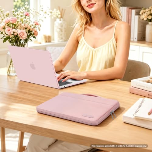 MOSISO Compatible with MacBook Air 13 inch Case M5 2026 M4 2025 M3 M2 2024-2022 A3449 A3240 A3113 A2681,Hard Shell&Sleeve Bag&Keyboard Skin&Webcam Cover&ScreenFilm for MacBook Air 13.6, Baby Pink - color: Baby Pink
