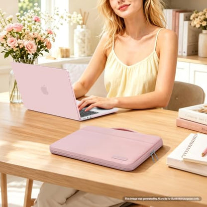 MOSISO Compatible with MacBook Air 13 inch Case M5 2026 M4 2025 M3 M2 2024-2022 A3449 A3240 A3113 A2681,Hard Shell&Sleeve Bag&Keyboard Skin&Webcam Cover&ScreenFilm for MacBook Air 13.6, Baby Pink - color: Baby Pink