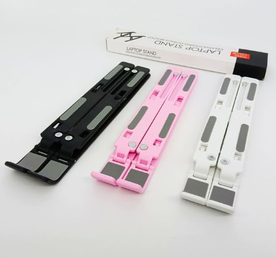Adjustable Desktop Stand, Foldable Portable Stand, Suitable for 10- to 15.6-inch laptops and Tablets - color: Pink