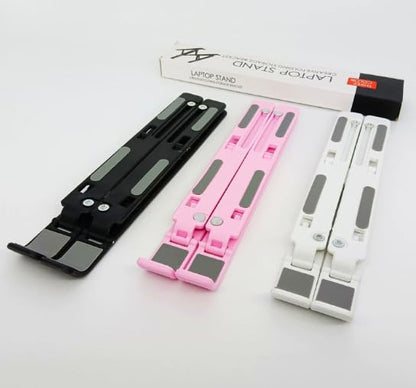 Adjustable Desktop Stand, Foldable Portable Stand, Suitable for 10- to 15.6-inch laptops and Tablets - color: Pink
