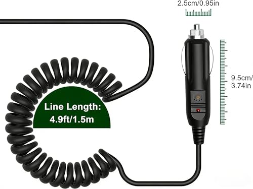 Car Charger Adapter Power Compatible with Type S BT530033-60 6.8 inch Screen Solar Powered Wireless Car Backup Camera