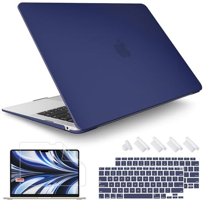 May Chen Compatible with New MacBook Air 13 inch Case 2021 2020 2019 2018 Release Model: M1 A2337 A2179 A1932, Plastic Hard Shell Case for MacBook Air 13 inch & Retina Display Fits Touch ID,Navy Blue - color: Navy blue