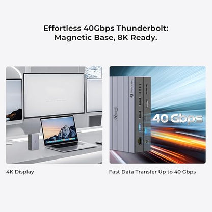 Rosewill 14-in-1 Thunderbolt 4 Certified, Laptop Docking Station with 100W Charging, 8K Display, Triple 4K Monitor Display for Windows and Mac, 135W Power Adapter & 40Gbps Data Transfer - RHUB-TB14 - style: Thunderbolt 4