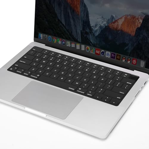 MOSISO Keyboard Cover with Solid Texture, Laptop keyboard Cover | Compatible with MacBook Air 15 inch M3 A3114 M2 A2941/Air 13.6 A3113 A2681/Pro 14/16 M4 M3 M2 M1 - color: Black