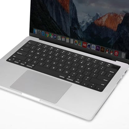 MOSISO Keyboard Cover with Solid Texture, Laptop keyboard Cover | Compatible with MacBook Air 15 inch M3 A3114 M2 A2941/Air 13.6 A3113 A2681/Pro 14/16 M4 M3 M2 M1 - color: Black