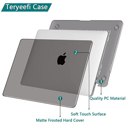 Teryeefi for m5 MacBook Air 13.6 Inch Case 2022-2025 2026 Model: A2681 M2/A3113 M3/A3240 M4, Hard Shell Cover with Keyboard Cover & USB 3.0 Adapter for New MacBook Air 13 M4 M3 M2 Chip, Crystal Grey - color: Crystal Grey