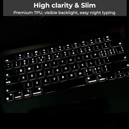 EooCoo Keyboard Cover Skin for MacBook Neo, Pro 14/16, Air 13/15, Clear | Invisible, Anti Fingerprints & Dust, for 2026-2021 M5-M1 Pro/Max MacBook Pro 14/16, M5-M2 MacBook Air 13/15, MacBook Neo 13 - color: Clear