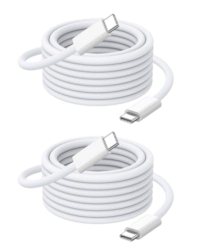 USB C to USB C Cable 3.3FT 2-Pack, Short USBC to C Cable Fast Charging for iPhone 17 Pro Max,iPhone 16 Pro Max,iPhone 15 Pro Max,iPad Pro/9th/10th, MacBook Pro/Air,Soft & Braided iPhone Charger Cord - size: 1M/3.3FT