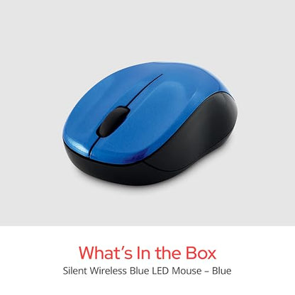 Verbatim 2.4G Wireless LED Silent Mouse - Noiseless and Silent Click Computer Mouse with Nano Receiver for Mac and PC - Blue - style: Blue Mouse