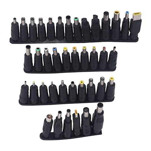 45PCS Laptop DC Power Adapter Universal Power Supply Plug Kit with 5.5 x 2.1mm Female Base DC Power Adapter Tips Notebook Power Head