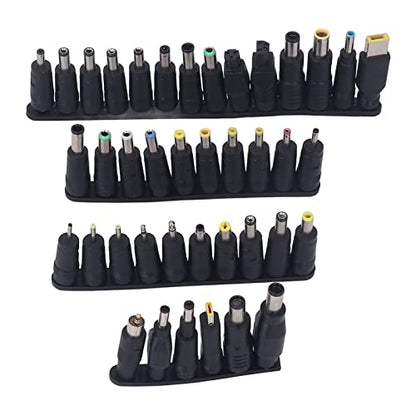 45PCS Laptop DC Power Adapter Universal Power Supply Plug Kit with 5.5 x 2.1mm Female Base DC Power Adapter Tips Notebook Power Head