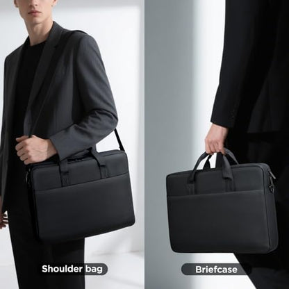 14 15 inch Laptop Carrying Shoulder Bag Waterproof Briefcase Compatible with MacBook Acer ASUS HP Surface Dell Chromebook, Black - color: Black, size: 14"-15"