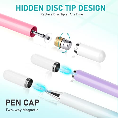 Stylus Pens for Touch Screens, 3 Pack Disc Universal Stylus Pen for iPad pro/Mini/Air/iPhone/Android/Microsoft Tablets and All Capacitive Touch Screens - color: Multicolour