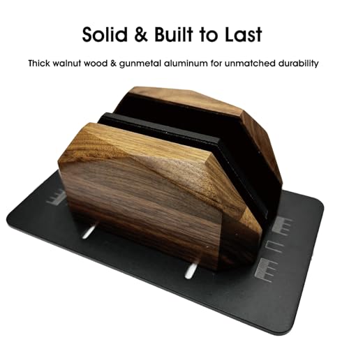 Walnut Wood Vertical Laptop Stand, Dual Slot Wooden Laptop Holder Vertical for Desk, Width Adjustable Dock Compatible with MacBook Pro and Universal Gaming Laptops - color: Black