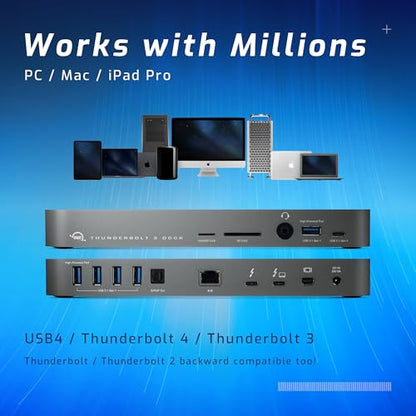 OWC 14-Port Thunderbolt Dock Thunderbolt 40Gb/s Connectivity Solution | Thunderbolt 3 + USB 3.2 + microSD Reader + SD Reader + Mini DisplayPort + Gigabit Ethernet + S/PDIF + Combo Audio I/O - size: DOCK, style: Thunderbolt 3
