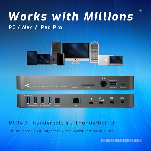 OWC 14-Port Thunderbolt Dock Thunderbolt 40Gb/s Connectivity Solution | Thunderbolt 3 + USB 3.2 + microSD Reader + SD Reader + Mini DisplayPort + Gigabit Ethernet + S/PDIF + Combo Audio I/O - size: DOCK, style: Thunderbolt 3