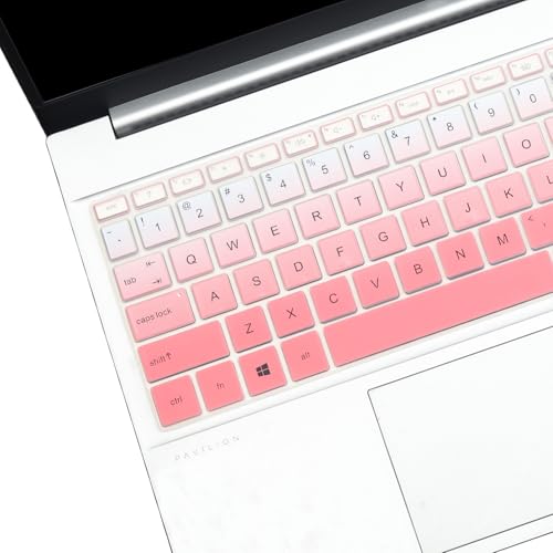 Keyboard Cover for HP 15.6" Laptop 15-fc 15-fd Series, HP Pavilion 15-eg 15-eh/er, HP Pavilion 17z 17-cn 17-cp 15z-fc000 15t-fd000 15t-eg300 15-fc0093dx 15-fc0025dx 15-fd0083wm 15-fd0107dx 17t-cn300 - color: GradientPink