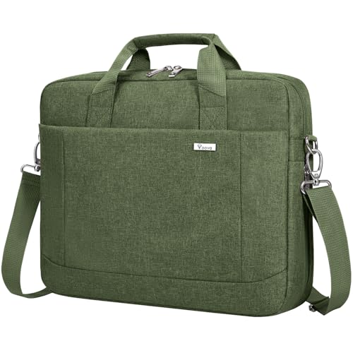 Voova Laptop Bag Case 17 17.3 Inch Computer Sleeve Messenger Bag with Shoulder Strap Expandable Waterproof Large Capacity Business Briefcase for Work Travel Fit 17-18” Laptop, Men Women, Army Green - color: Army Green, size: 17-17.3 Inch