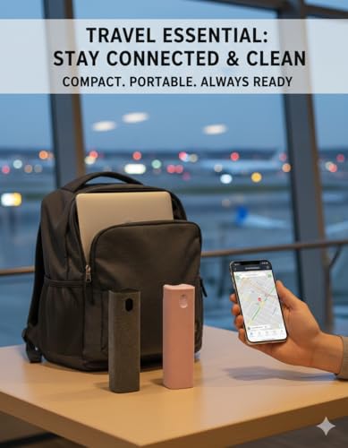 Car Screen Cleaner Spray and Wipe Touch Screen Cleaner for Car Display,2 in 1 Laptop Computer Screen Cleaner,Car Accessories Interior,Travel Cleaning Kit (2 Units) - color: Pink+Black