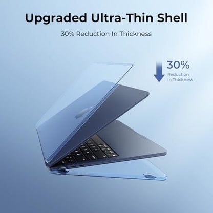 EooCoo Compatible with MacBook Air 15 inch Case M5 2026 2025-2023 M4 M3 M2 A3448 A3241 A3114 A2941, Fit Like a Glove, Scratch Resistant Protective Hard Shell Cover for Mac Air 15.3", Crystal Midnight - color: Crystal Midnight, size: MacBook Air 15 inch