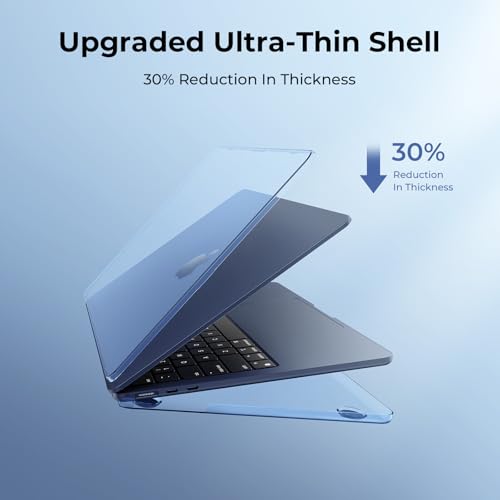 EooCoo Compatible with MacBook Air 13 inch Case M5 2026-2022 M4 M3 M2 A3449 A3240 A3113 A2681, Fit Like a Glove, Scratch Resistant Protective Hard Shell Cover for Mac Air 13.6", Crystal Midnight - color: Crystal Midnight, size: MacBook Air 13.6 inch