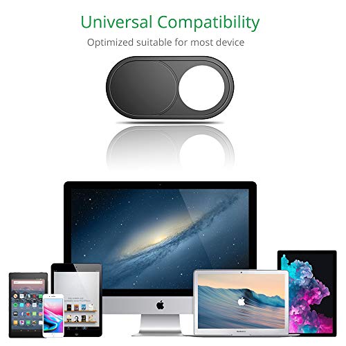 CloudValley Webcam Cover Slide, 0.023in Camera Cover Fit for Laptops, iMac, iPad, PC/Computer, Tablets, Ultra-Thin Web Blocker Protecting Your Privacy [2 Black+2 White]