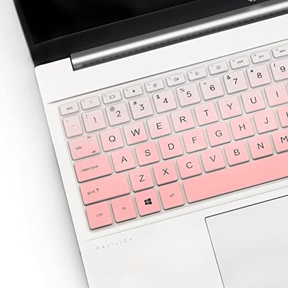 Keyboard Cover for 17.3 HP Laptop 17 17-cp 17z-cp 17-cp1035cl 17-cp2124od 17-cp0004dx 17-cp0035cl cp0097nr 17-cp0002ds 17-cp1124od 17-cp3005dx cp2099nr 17-cp3055cl cp0011ds cp0025cl cp3047nr cp0700dx - color: GradualPink(Regular Letters)