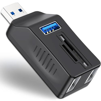 VIENON 5-Port USB 3.0 Hub with SD TF Card Reader, USB Extender Adapter with Memory SD/Micro SD Card Reader, USB 3.0/2.0 Ports, Portable USB Splitter for Laptop,PC, Camera, Flash Driver, HDD, Dash Cam - style: 5 Port