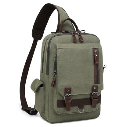 mygreen Canvas Cross Body Messenger Bag Shoulder Sling Backpack Travel Rucksack - color: Army Green-xl, size: X-Large