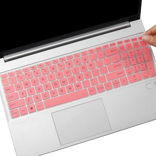Keyboard Cover for 2025 2024 New HP 15.6 Laptop 15-fc 15-fd Series, HP New 250 255 G10 Laptop 15z-fc000 15-fd0083wm 15-fc0093dx 15-fc0072ns 15-fc0081nr fc0013od fc0025la 15-fd0025st fd0075tg - color: Pink