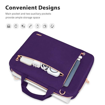 Laptop Bag Case for Women Men Messenger Briefcase Bag, 17 17.3 Inch | Compatible with HP OmniBook Envy Omen Pavilion/Dell Inspiron Precision/LG Gram/Yoga ThinkPad, Carrying Bag 18 inch, Violet - color: Violet, size: 17.3 inch