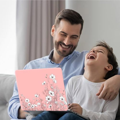 DEGDFSGR 12.1-15.6 Inch Universal Reusable Laptop Skin Sticker Decal, Waterproof Removable Protector for Notebook Cover, Scratch-Resistant Vinyl Cuttable Full Wrap Sticker, Pink Cosmos Flower - color: Pink Cosmos Flower