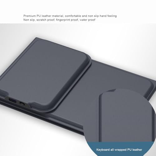Zopsc Wireless Bluetooth Keyboard, Ultra Slim Foldable Keyboard with Touchpad, USB-C Rechargeable Keyboard, Numeric Keypad Keyboard for Travel Office