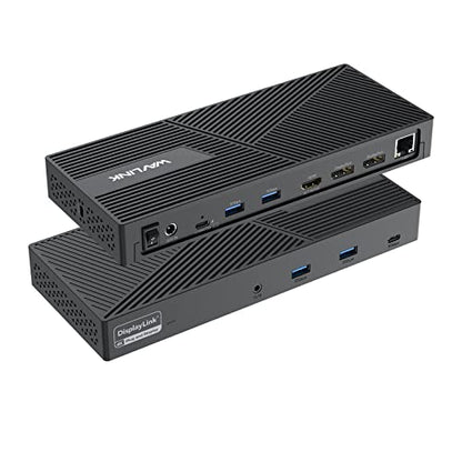 WAVLINK Docking Station 3 Monitors, 12-in-1 DisplayLink Docking Station with 100W PD Charging Triple 4K@60Hz HDMI+DP Gigabit Ethernet 5Gbps USB 3.0 Audio for Dell/HP/Lenovo/MacBook Neo