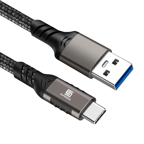 USB C Cable 3.3ft,USB-A to USB-C Cable 10Gbps,USB 3.2 Cord,1 Pack | 60W Fast Charging Cable, 10 Gbps Data Transfer, Android Auto USB Cord for Samsung Galaxy S25/S24, iPhone 17/16, Braided - color: Black(1-Pack), size: 3.3ft