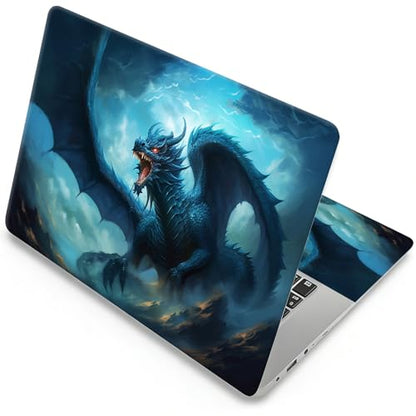Universal Laptop Skin, DIY Cut-to-Fit Vinyl Cover Compatible with HP, Dell, Lenovo, Mac (13.3" to 15.6"), Anti-Scratch, No Residue & Bubble-Free Protective Decal Sticker, Epic Blue Dragon - color: Epic Blue Dragon