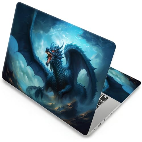Universal Laptop Skin, DIY Cut-to-Fit Vinyl Cover Compatible with HP, Dell, Lenovo, Mac (13.3" to 15.6"), Anti-Scratch, No Residue & Bubble-Free Protective Decal Sticker, Epic Blue Dragon - color: Epic Blue Dragon