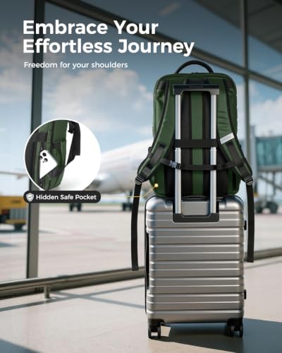 Laptop Backpack 17.3 Inch Business Travel Backpack with USB Charging Port, Durable Lightweight Anti-Theft Work Computer Bag with Laptop Compartment, Green - color: Green